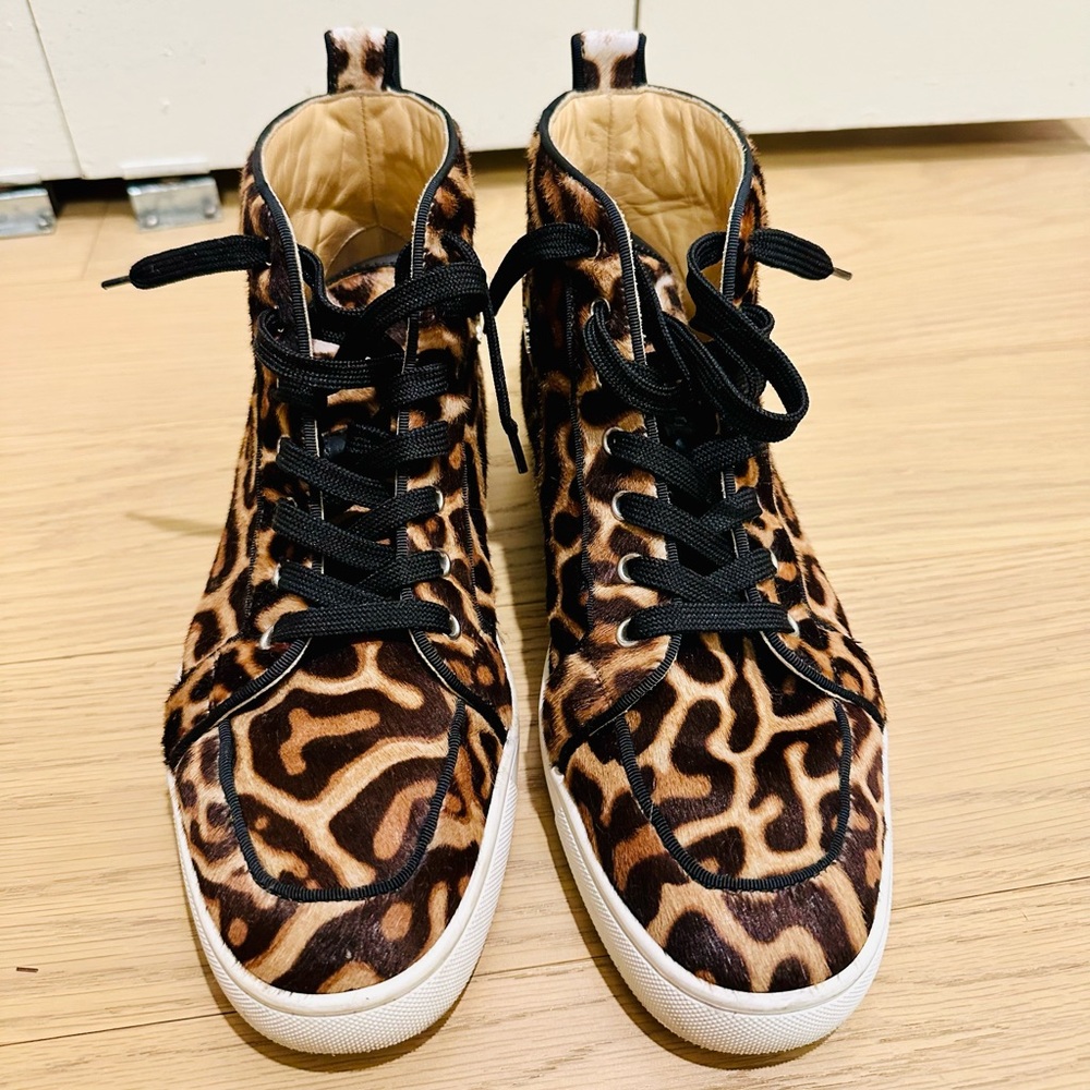 Christian Louboutin Ponyhair Animal Print Sneakers